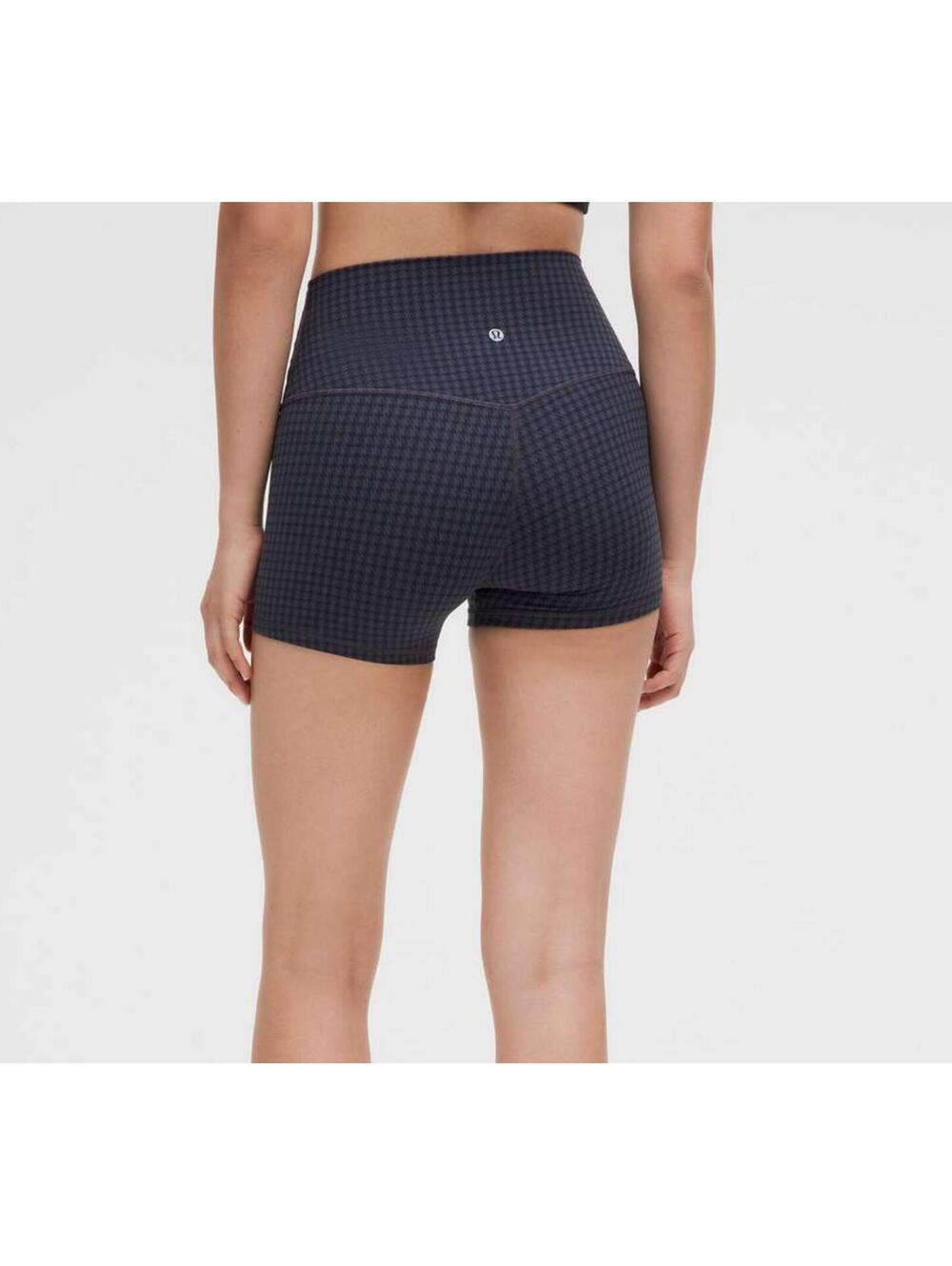 NWT Lululemon Align High-Rise Short 4" Micro Houndstooth Blue Multi Sz 10 - Picture 2 of 6
